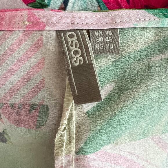 ASOS Tropical Floral Mini Tank Dress size 14 - Picture 4 of 5